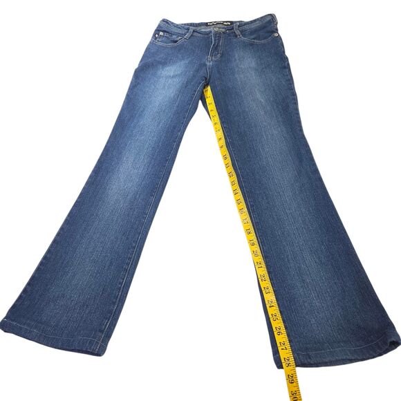 Express Fashion Stretch Denim Blue Jeans Fit And Flare Size 5/6R 28in Inseam - Picture 10 of 12